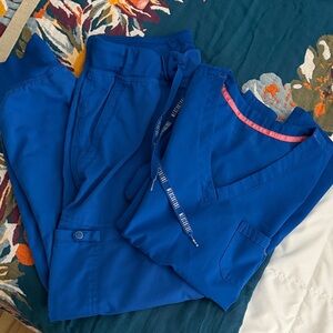 Blue Med Couture Scrub Set